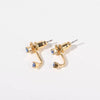 Wholesale Colorpreserving Retro Geometric Ushaped Copper Electroplated Birthstone Earrings For Women