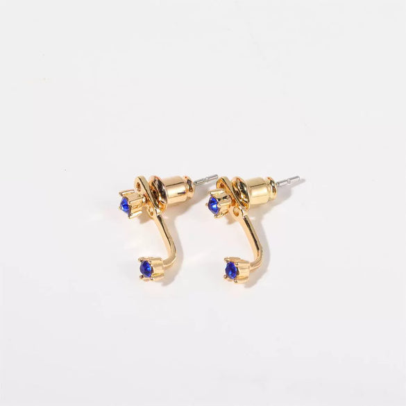 Wholesale Colorpreserving Retro Geometric Ushaped Copper Electroplated Birthstone Earrings For Women