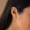 Wholesale Colorpreserving Retro Geometric Ushaped Copper Electroplated Birthstone Earrings For Women