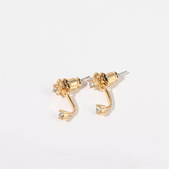 Wholesale Colorpreserving Retro Geometric Ushaped Copper Electroplated Birthstone Earrings For Women