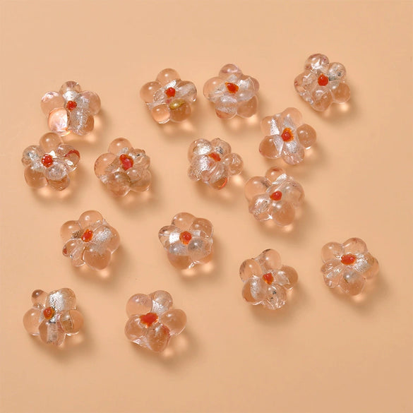 Wholesale Coloured Glaze Flower Beads Handpainted Diy Jewelry Accessories
