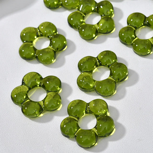 Wholesale Coloured Glaze Handmade Flower Beaded Jewelry With Baking Paint Design Necklace Bracelet Earrings