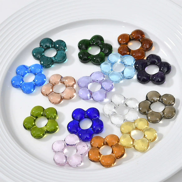 Wholesale Coloured Glaze Handmade Flower Beaded Jewelry With Baking Paint Design Necklace Bracelet Earrings