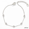 Wholesale Combination Set Of Bracelet Anklet And Necklace In Stainless Steel With Water Drops And Love Pattern Electroplated For Women Retaining Color And Set With Zircon