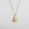 Wholesale Commemorative Photo Box Pendant Necklace Titanium Steel 18K Gold Plated Geometric Style