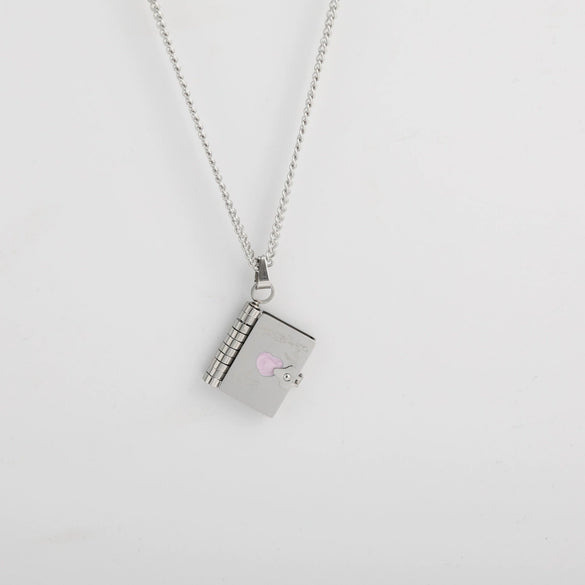 Wholesale Commemorative Photo Box Pendant Necklace Titanium Steel 18K Gold Plated Geometric Style