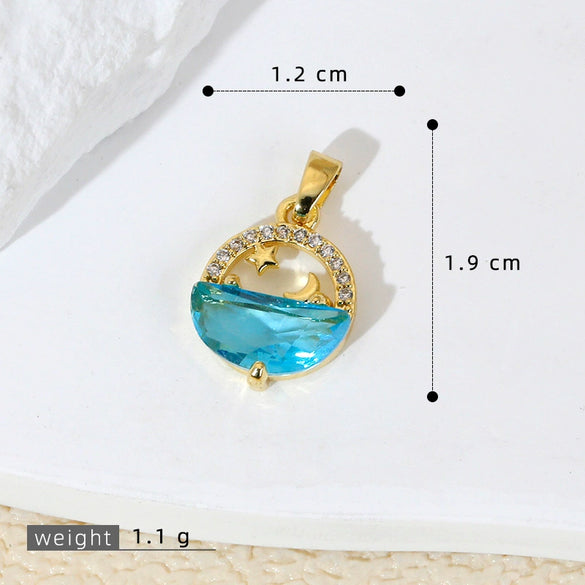 Wholesale Commuter Pendant Necklace Copper Gold Plated Animal Zodiac Micropaved Dolphin Single Pendant With Micro Zircon