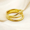 Wholesale Commuter Three Layer Ring Stainless Steel Geometric Electroplated