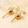 Wholesale Conch Earrings Alloy Inlaid Pearl Shell Geometric Style Women's Jewelry