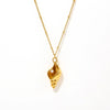 Wholesale Conch Inlaid Imitation Pearl Clavicle Necklace For Women Titanium Steel With 18K Real Gold Plated Geometric Pattern Electroplating Treatment