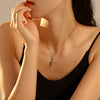 Wholesale Conch Inlaid Imitation Pearl Clavicle Necklace For Women Titanium Steel With 18K Real Gold Plated Geometric Pattern Electroplating Treatment
