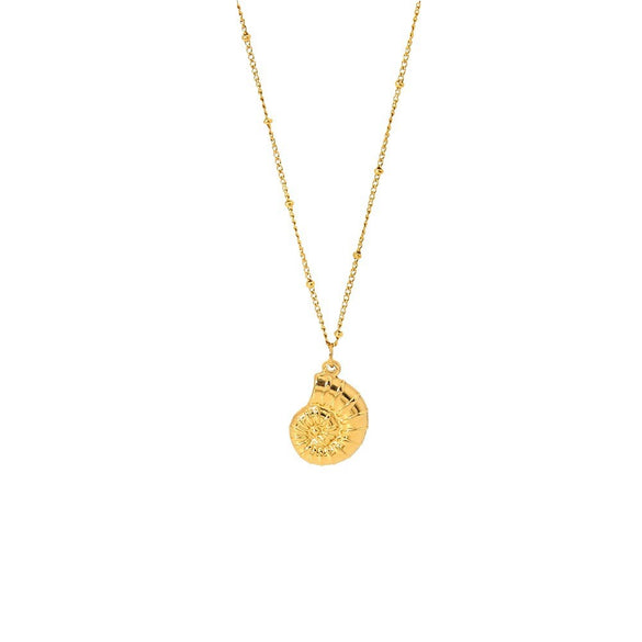 Wholesale Conch Pendant Stainless Steel 18K Gold Plated Necklace For Women Ocean Style Animal Zodiac Design