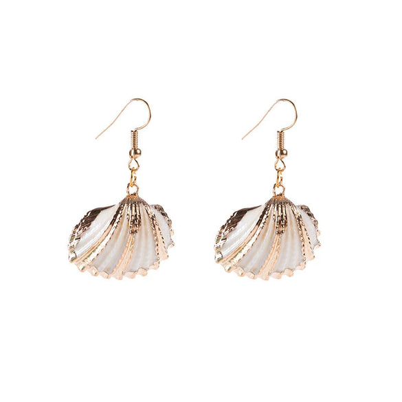 Wholesale Conch Sea Shell Earrings Golden Edge Geometric Style