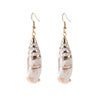 Wholesale Conch Sea Shell Earrings Golden Edge Geometric Style
