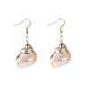 Wholesale Conch Sea Shell Earrings Golden Edge Geometric Style
