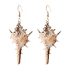 Wholesale Conch Sea Shell Earrings Golden Edge Geometric Style