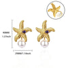 Wholesale Conch Shell And Starfish Earrings Stainless Steel Copper Gold Geometric Electroplated Unisex
