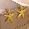 Wholesale Conch Shell And Starfish Earrings Stainless Steel Copper Gold Geometric Electroplated Unisex