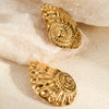 Wholesale Conch Stainless Steel Earrings With Geometric Design And Electroplating Fashion Style