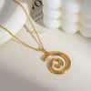 Wholesale Conch Starfish Pendant Necklace In Stainless Steel With Pvd Furnace Vacuum Real Gold Plating For Women Simple And Fashionable O Word Chain