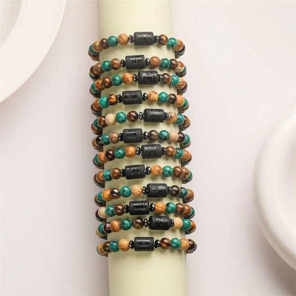 Wholesale Constellation Agate Elastic Handmade Bracelet