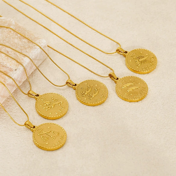Wholesale Constellation Necklace Stainless Steel Electroplated 18K Gold Unisex