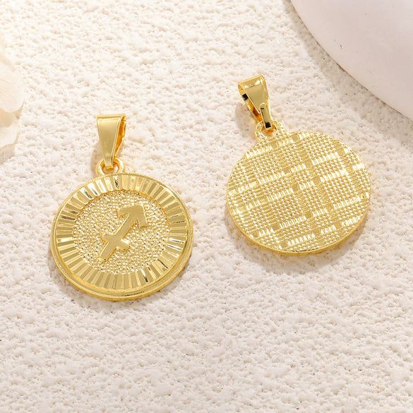 Wholesale Constellation Pendant Necklace Copper Real Gold Plated Jewelry Accessories