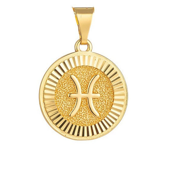 Wholesale Constellation Pendant Necklace Copper Real Gold Plated Jewelry Accessories