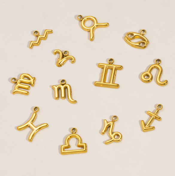 Wholesale Constellation Stainless Steel Pendant Necklace Earrings Furnace Electroplated