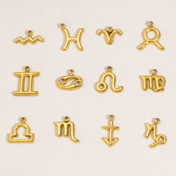 Wholesale Constellation Stainless Steel Pendant Necklace Earrings Furnace Electroplated