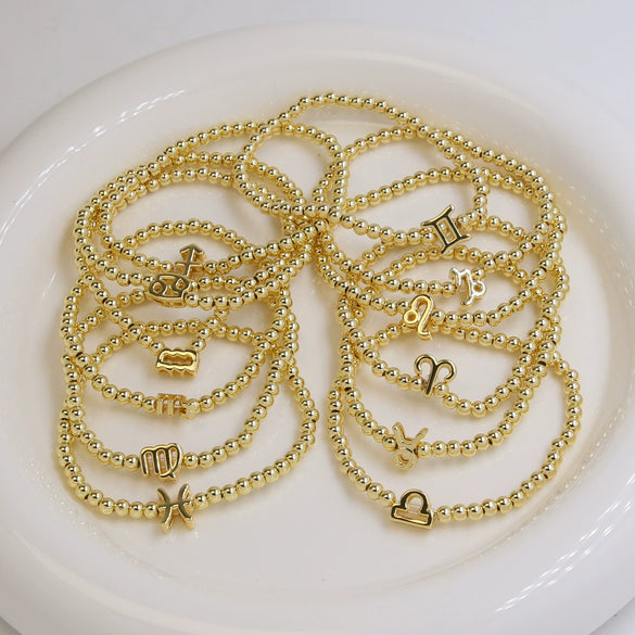 Wholesale Constellation Style Copper Elastic Cord Adjustable Bracelet With Electroplating Treatment For Women