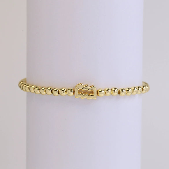 Wholesale Constellation Style Copper Elastic Cord Adjustable Bracelet With Electroplating Treatment For Women