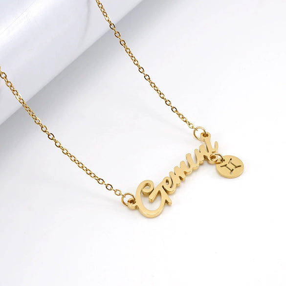 Wholesale Constellation 316L Stainless Steel Necklace With Vacuum Plating For Female