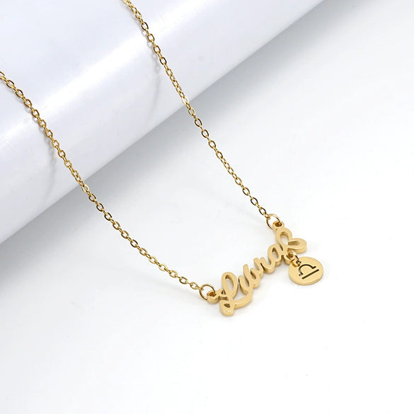 Wholesale Constellation 316L Stainless Steel Necklace With Vacuum Plating For Female