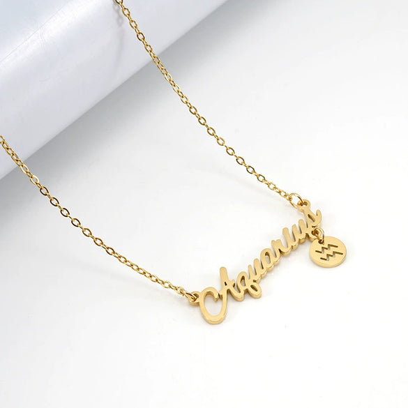 Wholesale Constellation 316L Stainless Steel Necklace With Vacuum Plating For Female