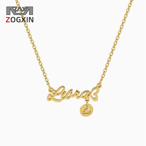 Wholesale Constellation 316L Stainless Steel Necklace With Vacuum Plating For Female