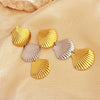Wholesale Contrast Color Ring Stainless Steel Heart Shape Electroplated Earrings Necklace