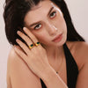 Wholesale Cool Personality Zircon Opening Ring Stainless Steel Geometric Pvd Electroplated For Women