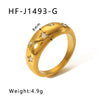 Wholesale Cool Simple Starry Inlaid Zircon Stainless Steel Ring For Women With 18K Vacuum Plated In Furnace Geometric Design
