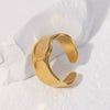 Wholesale Cool Style Stainless Steel Open And Irregular Rings With Geometric Design For Women And Men Electroplated