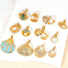 Wholesale Copper Accessories With Marine Shell Beads Micro Inlaid Hollow Pendant Necklace Earring Electroplating Simple Animal Design