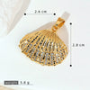 Wholesale Copper Accessories With Marine Shell Beads Micro Inlaid Hollow Pendant Necklace Earring Electroplating Simple Animal Design