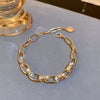 Wholesale Copper Alloy Emerald Crystal Bracelet With Flower Design And Real Gold Electroplated For Women In Geometric Popular Style