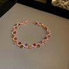 Wholesale Copper Alloy Emerald Crystal Bracelet With Flower Design And Real Gold Electroplated For Women In Geometric Popular Style