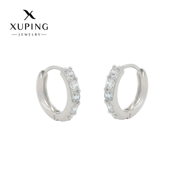 Wholesale Copper Alloy Goldplated Simple Geometric Zircon Earrings For Women