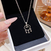 Wholesale Copper And Titanium Steel Geometric Longevity Lock Pendant Necklace For Women With Electroplating Process Simple Style