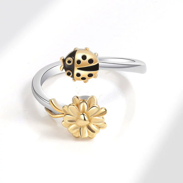 Wholesale Copper Animal Style Geometric Rotating Opening Antipressure Ring For Women With Electroplating Treatment