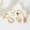 Wholesale Copper Animal Style Heart Shape Inlaid Zircon Earrings