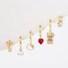 Wholesale Copper Animal Style Heart Shape Inlaid Zircon Earrings