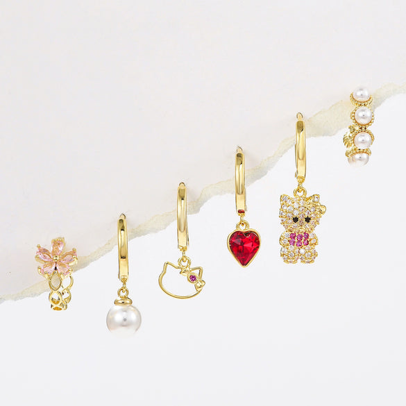 Wholesale Copper Animal Style Heart Shape Inlaid Zircon Earrings